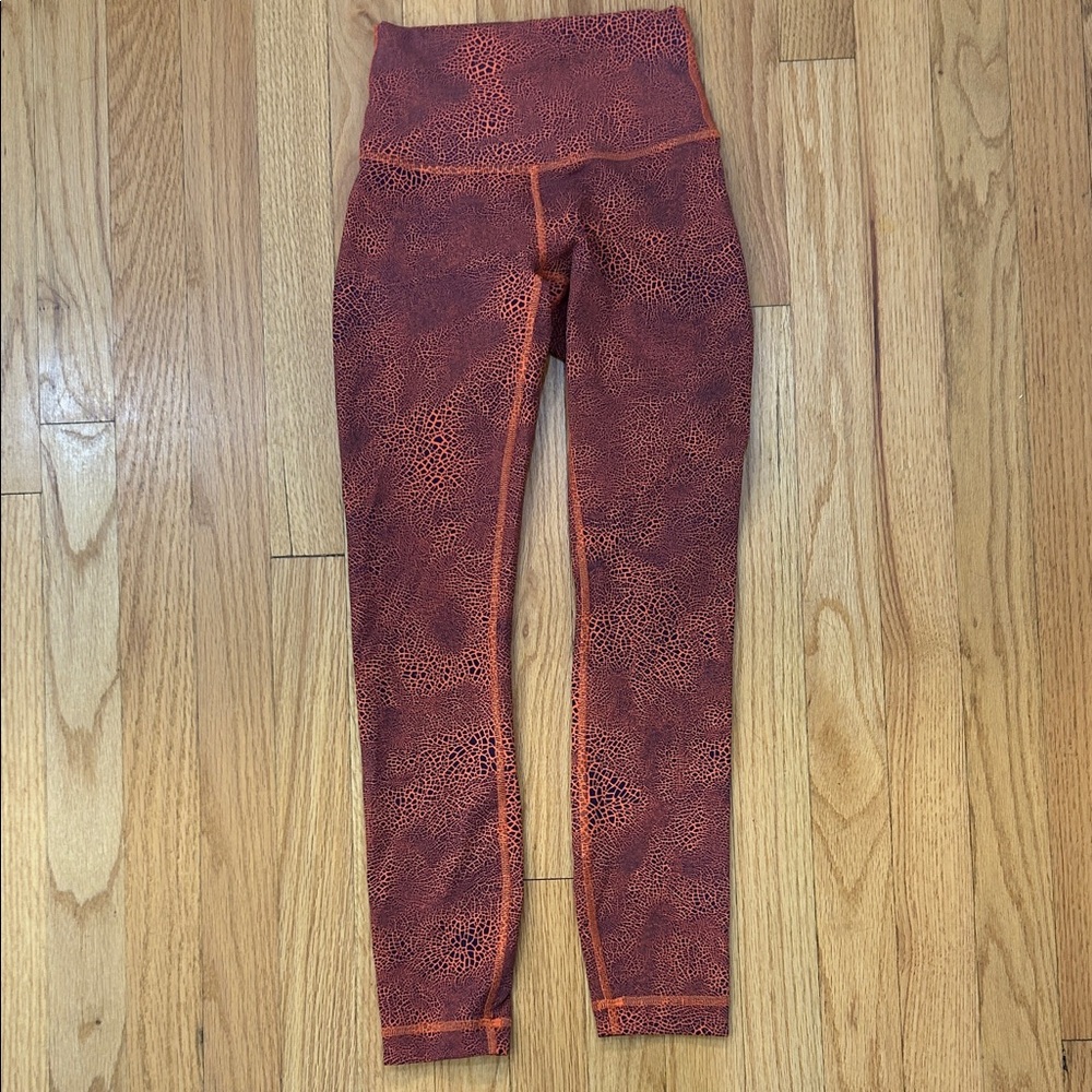 Lululemon Orange Patterned Leggings